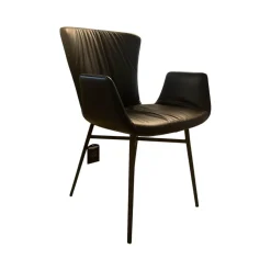 Stuhl Dexter 2058 Leder II Elmosoft 93068 Braun Gestell Stahl Schwarz