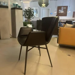 Stuhl Dexter 2058 Leder II Elmosoft 93068 Braun Gestell Stahl Schwarz