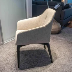 Stuhl DS 279 Stoff Loden Grau Braun Meliert Beine Holz