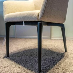 Stuhl DS 279 Stoff Loden Grau Braun Meliert Beine Holz