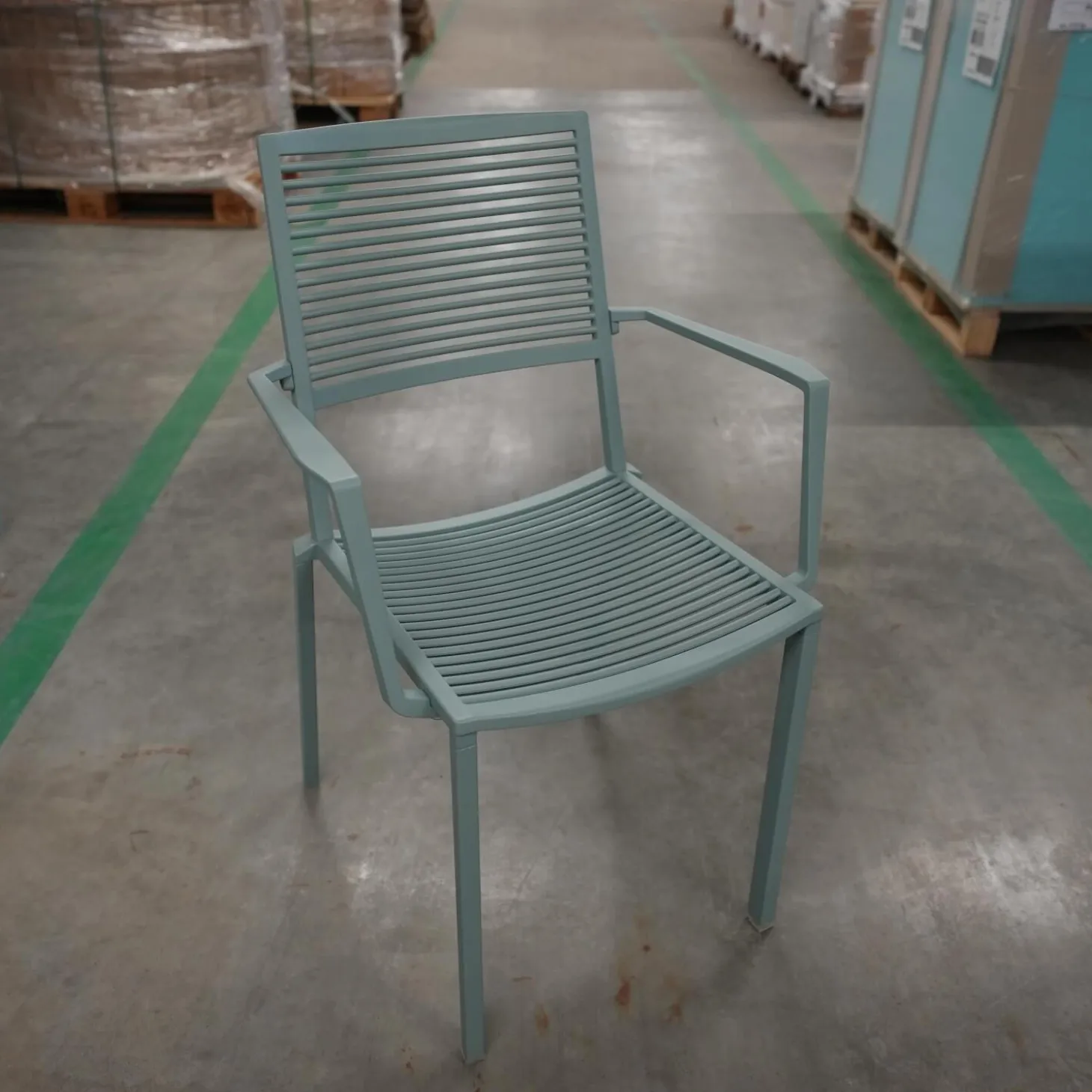 Stuhl Easy Outdoor Aluminium Pulverbeschichtet Pastellblau