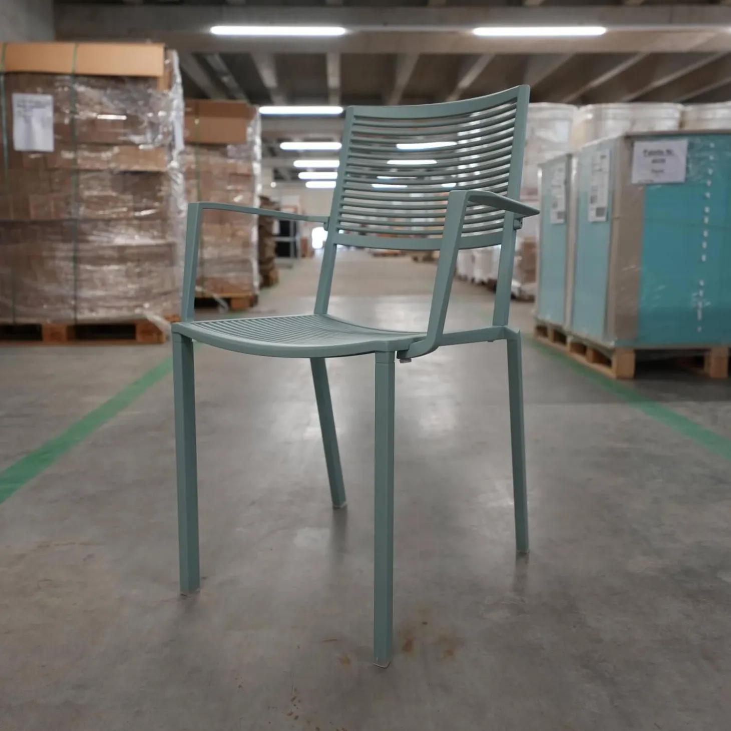 Stuhl Easy Outdoor Aluminium Pulverbeschichtet Pastellblau