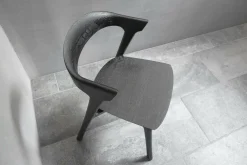 Stuhl Eiche Bok 51491 Schwarz Gebürstetes Massivholz