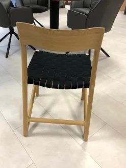 Stuhl Fawn Eiche Massiv Baumwollgewebe Schwarz