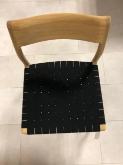 Stuhl Fawn Eiche Massiv Baumwollgewebe Schwarz