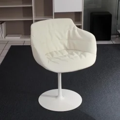 Stuhl Flow Chair Mit Armlehnen Bezug Stoff Londra 01 Creme Drehgestell Mit Tellerfuß