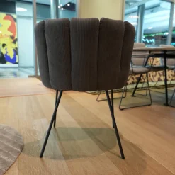 Stuhl Gaia Sitz Leder Siena Schwarz Anthrazit Rücken Stoff Lisboa 01 Grau Metallgestell Schwarz