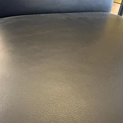 Stuhl George Leder Schwarz Gestell Chrom Silber