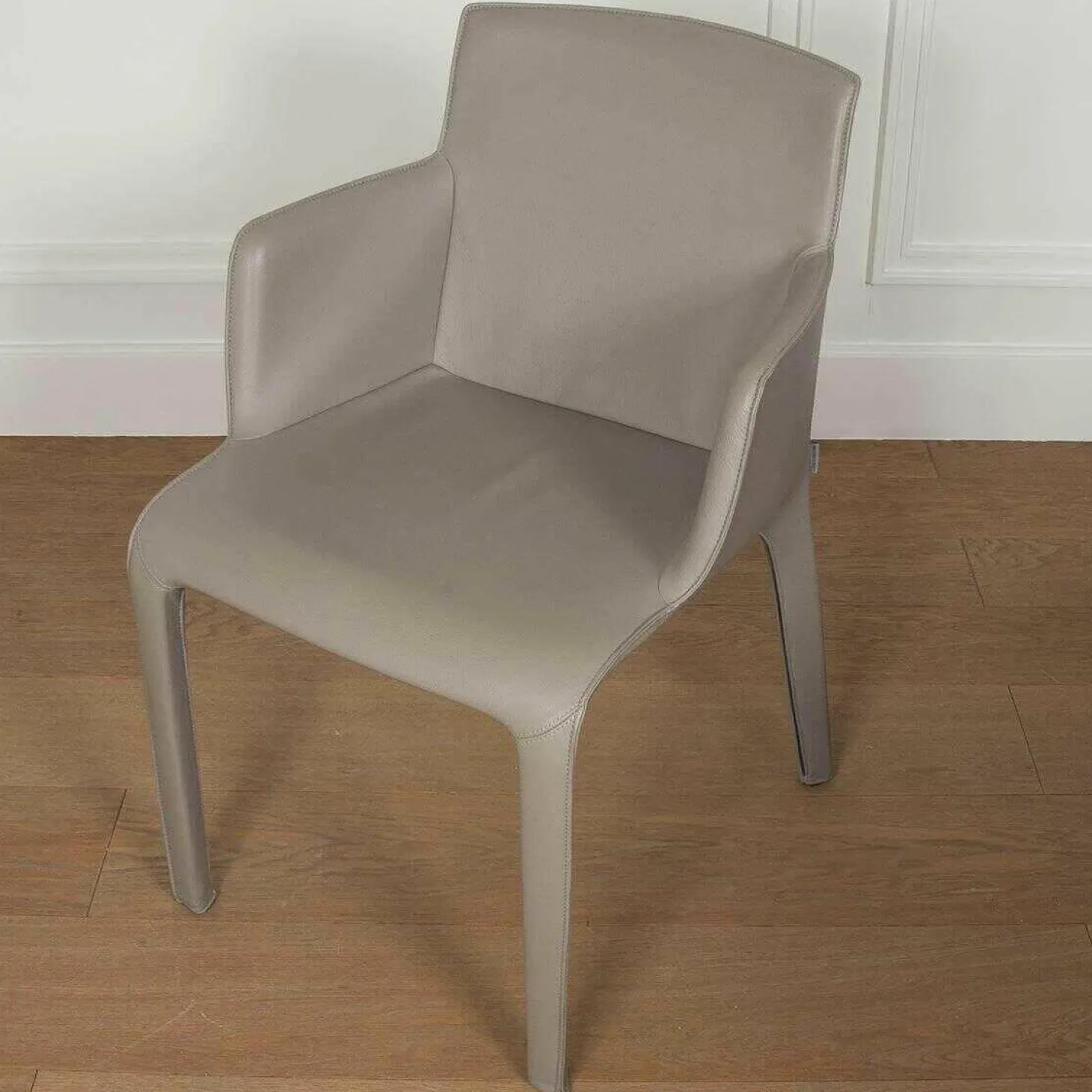 Stuhl Gio Leder Torro Stone mit Armlehnen