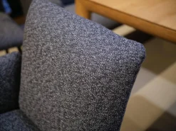 Stuhl Heaven Dining Stoff Mara Graphit Grau Gestell Metallkufe Schwarz Mit Armlehne