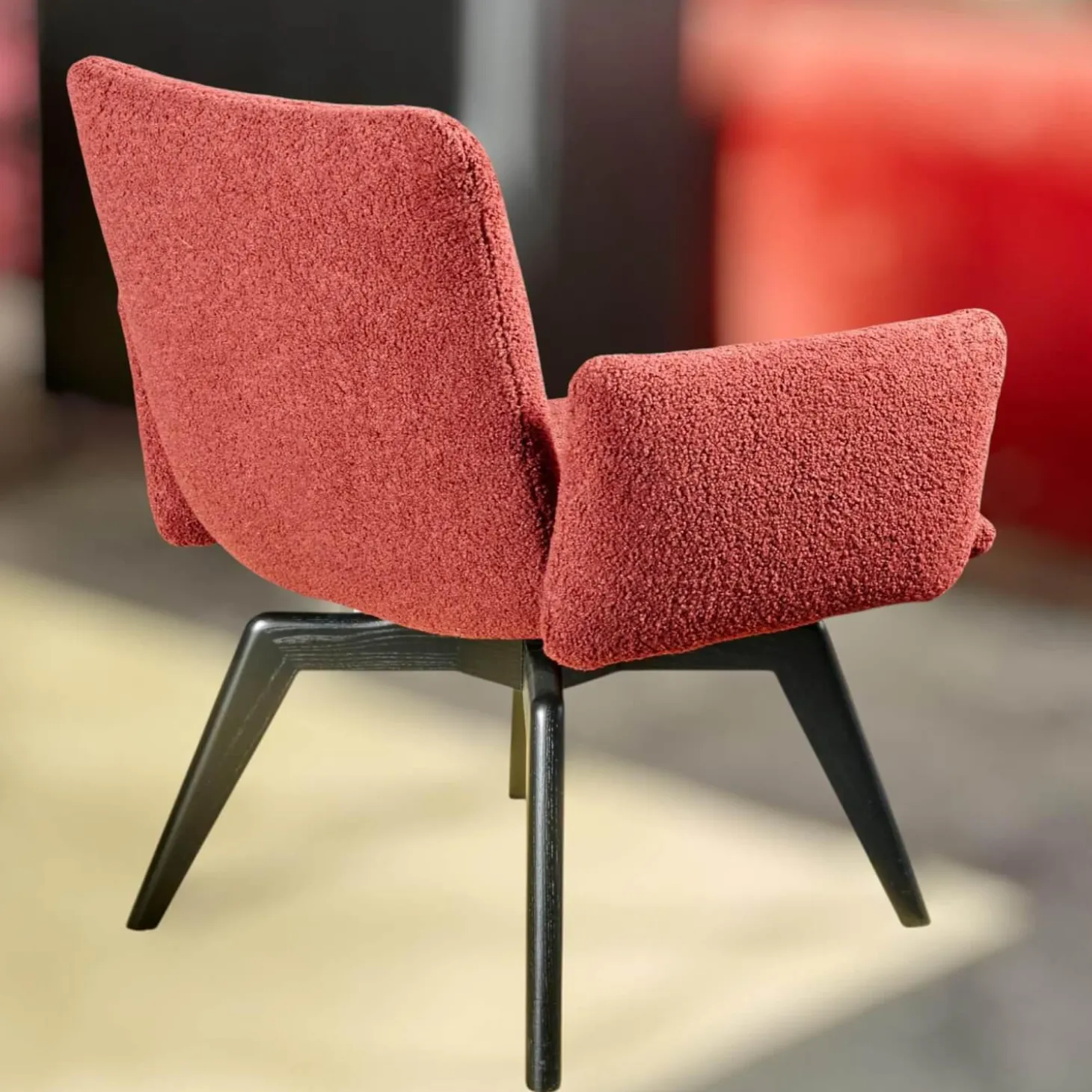 Stuhl Heaven Dining XL Stoff Lucie BW1788-111 Rot Holzuntergestell