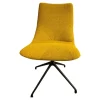 Stuhl Jona Stoff Brera U 3280 Gelb Gestell Fußkreuz Schwarz Drehbar