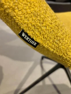 Stuhl Jona Stoff Brera U 3280 Gelb Gestell Fußkreuz Schwarz Drehbar