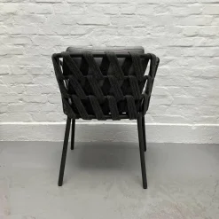Stuhl Leo Dining Chair Lava mit Sitz- und Rückenkissen Stoff Savanne Zink
