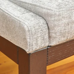 Stuhl Leona Stoff Khai JAB 1023 094 Grau Gestell Eiche Schwarz Gebeizt