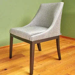 Stuhl Leona Stoff Khai JAB 1023 094 Grau Gestell Eiche Schwarz Gebeizt