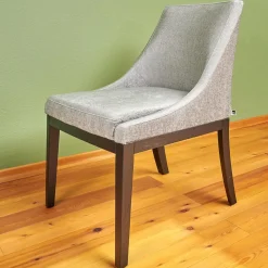 Stuhl Leona Stoff Khai JAB 1023 094 Grau Gestell Eiche Schwarz Gebeizt