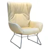 Stuhl Leya Wingchair Stoff Lopi Biscuit Drahtgestell Schiefergrau Pulverbeschichtet