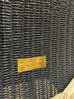 Stuhl Lloyd Loom Jock Metalldrahtgestell Mit Kraftpapierumwickelung Blau Mit Kissen Naturweiß Weiß