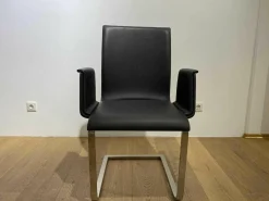 Stuhl Lynn S AL B105 Leder Donna Grey 7000 Gestell Verchromt