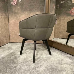 Stuhl Marla Armchair High Schwarz Eiche Stoffbezug Opera Fango