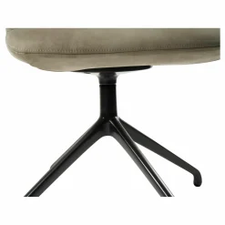 Stuhl Materia Soft Leder Nabuk 101 Conchiglia Gestell Aluminium Anthrazitgrau Lackiert