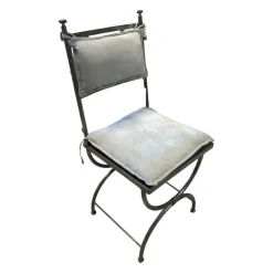 Stuhl Modell Ferro Rauleder Wassergrün Gestell Ausführung Metall