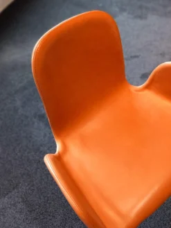 Stuhl Pec Leder Tabak Braun mit Armlehnen