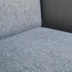 Stuhl Polo Dining Mit Armlehne Sitz Stoff Noah Grau Rücken Leder Normandie Schwarz Füße Eiche Schwarz Gebeizt