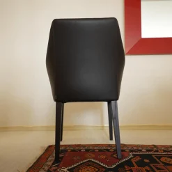 Stuhl Saloni Leder Normandie Dunkelbraun Füße Holz Dunkelbraun Mit Armlehnen