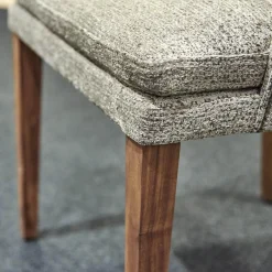 Stuhl Saloni Stoff Franca D-121 Beige Grau mit Armlehne