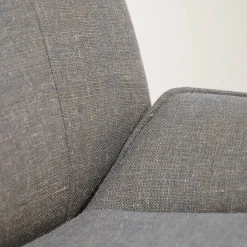 Stuhl SE383 Bezug Stoff 05.217 Blaugrau Metallfuß Lackiert Verkehrsschwarz