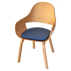 Stuhl Showtime Nude Wooden Esche Natur Sitzkissen Medle Y12 Blau