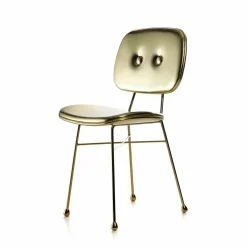 Stuhl The Golden Chair Kunstleder Gold 20.000 Martindale Stahlgestell Verchromt