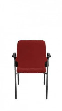 Stuhl Vierfuß 450G Goal Bezug Stoff Field Karminrot 662 Stahlrohrgestell Schwarz Mit Armlehnen