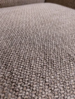 Stuhlgruppe Bank 2 Stühle 2 Sessel Stoff 062609 Grau Braun Füße Bianche Weiß Geölt