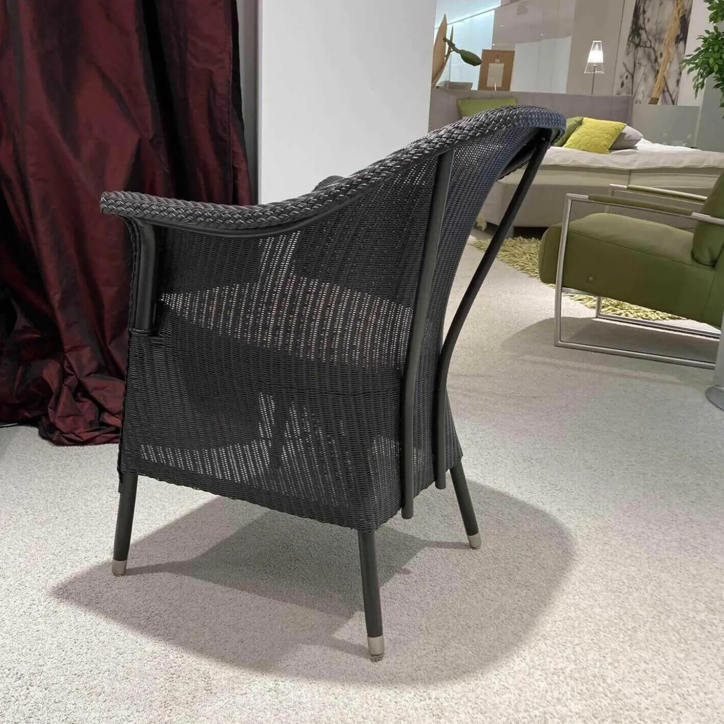 Stuhlsessel Dinner 2 Loom Geflecht Marone Matt Fußkappen Edelstahl