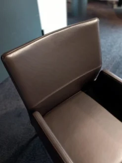 Stuhlsessel Katy 2 Leder Toledo Braun mit Armlehnen