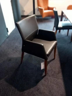 Stuhlsessel Katy 2 Leder Toledo Braun mit Armlehnen