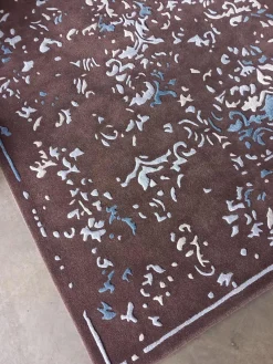 Teppich Castle Schurwolle Mit Seide Braun Weiß Blau