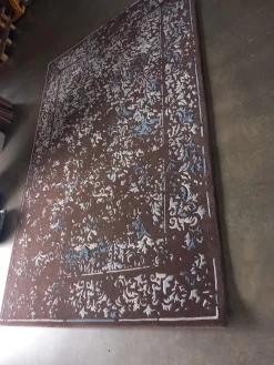 Teppich Castle Schurwolle Mit Seide Braun Weiß Blau