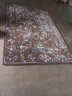 Teppich Castle Schurwolle Mit Seide Braun Weiß Blau