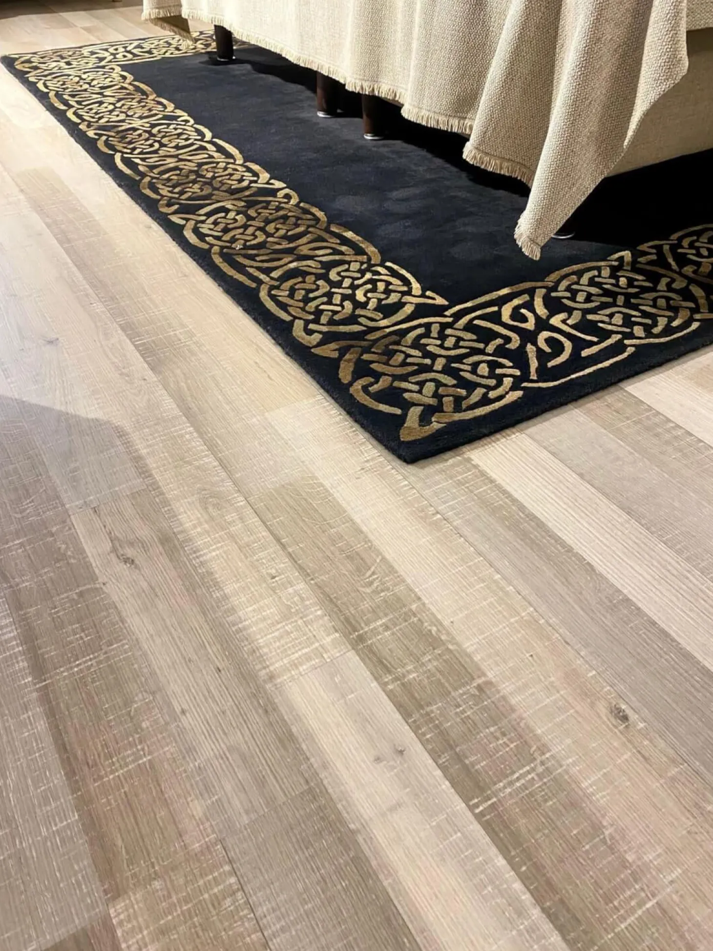 Teppich Century 170x240 Neuseelandwolle Schwarz Beige