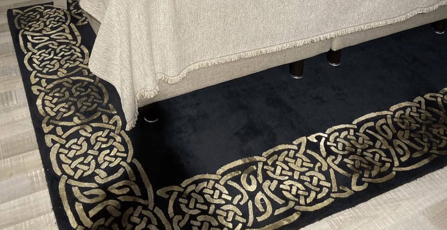 Teppich Century 170x240 Neuseelandwolle Schwarz Beige