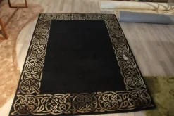 Teppich Century 170x240 Neuseelandwolle Schwarz Beige