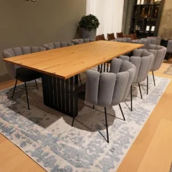 Teppich Disha Schurwolle Pflanzenfasern Stoff Ascot Creme Weiß Hellblau Handgeknüpft Ohne Tisch Sowie Ohne Stühle