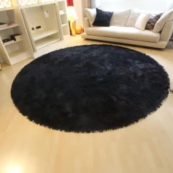 Teppich Fogg Rund Black Schwarz