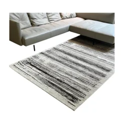 Teppich Kuruka Stoff Weiß Schwarz Braun 170x350