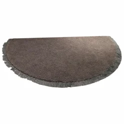 Teppich 200x200 Beiras Uni Braun Grau Neuseelandwolle Mit Fransen