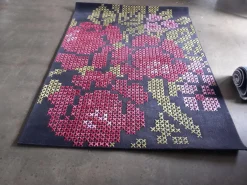 Teppich 240x170 Bouquet Multicolour Anthrazit Rot Grün